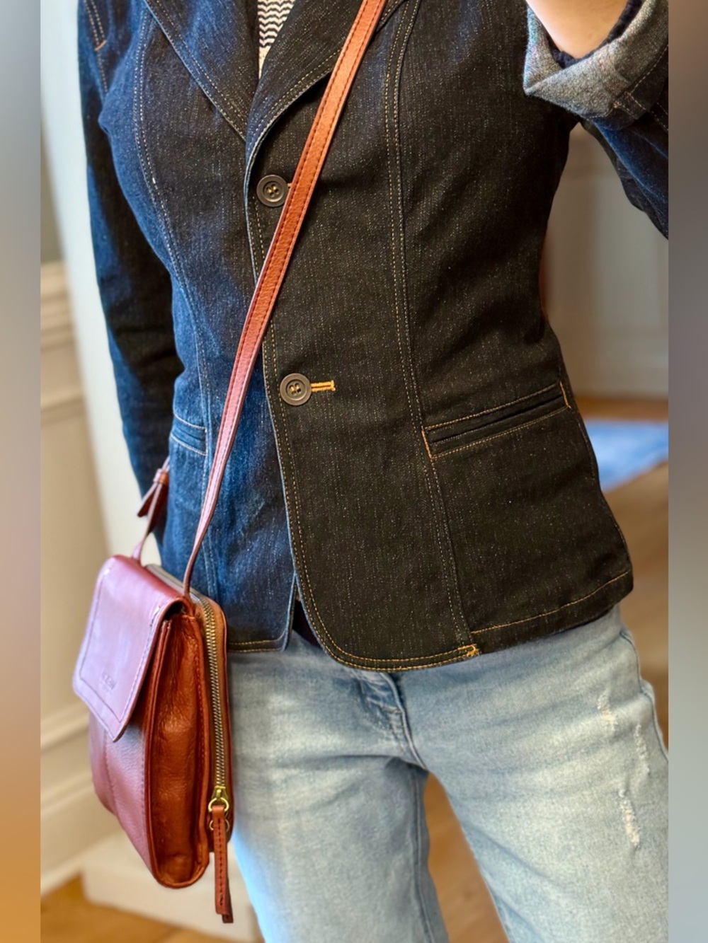American Leather Co Old Money Brown Leather Crossbody Bag (EUC) - Picture 5 of 16